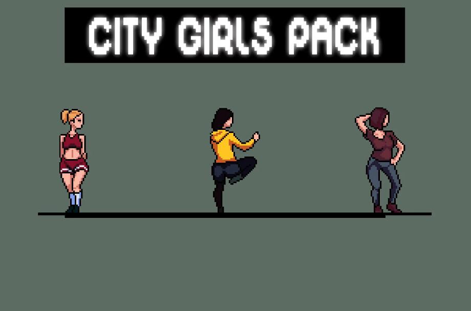 City Girl Character Sprite Sheets Pixel Art像素图标