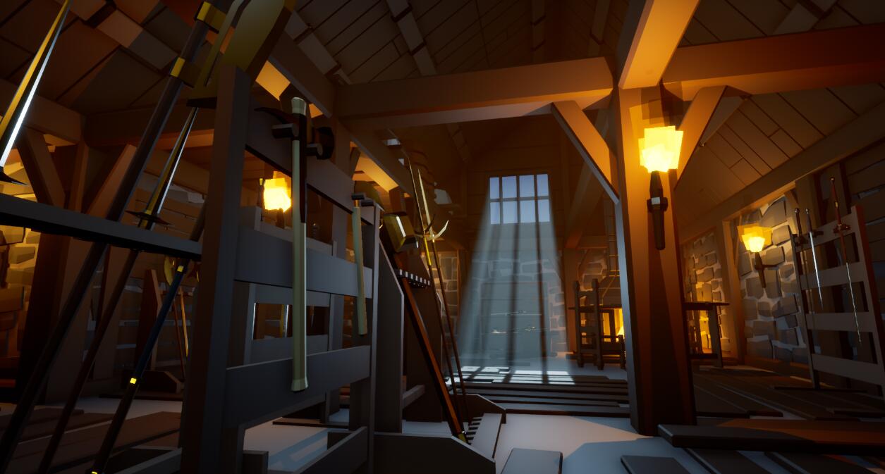 Medieval Low Poly Armory Pack低模中世纪室内