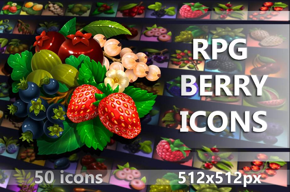 RPG Berry Game Icons 512×512水果图标