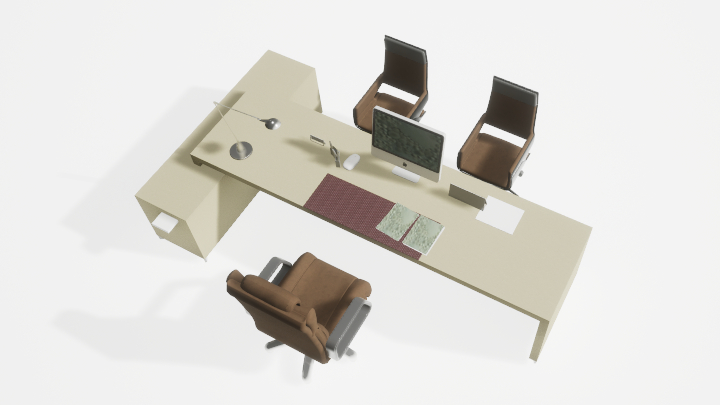 渲染模型_办公桌135