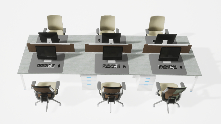 渲染模型_办公桌136