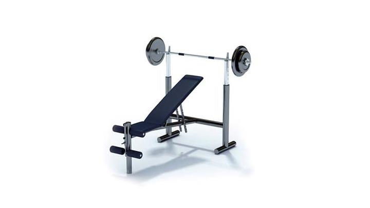 渲染模型_杠铃架009