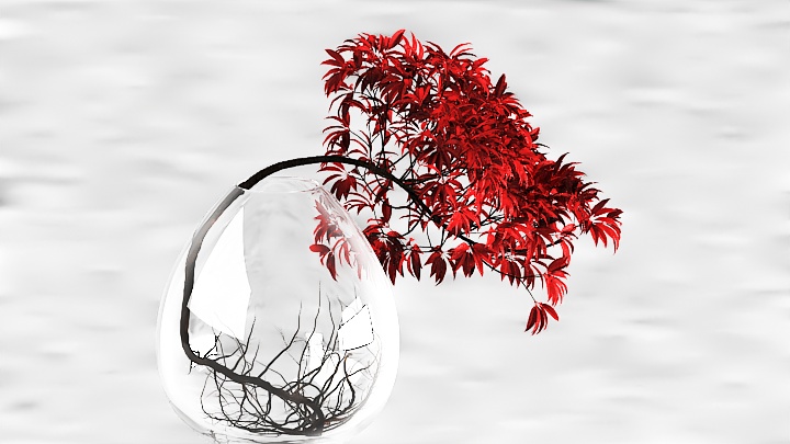 渲染模型_花瓶盆栽029