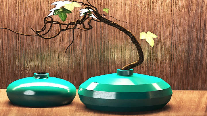 渲染模型_花瓶盆栽038