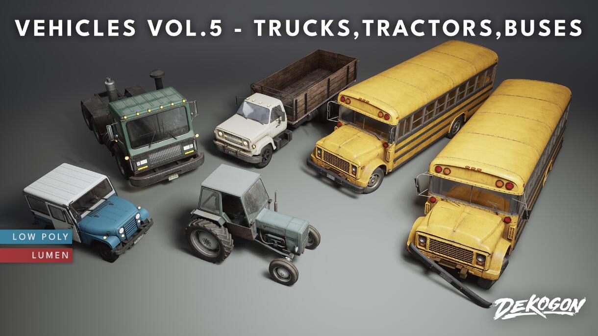 Vehicles VOL.5 – Trucks, Tractors, Buses (Low Poly) 5.4车辆