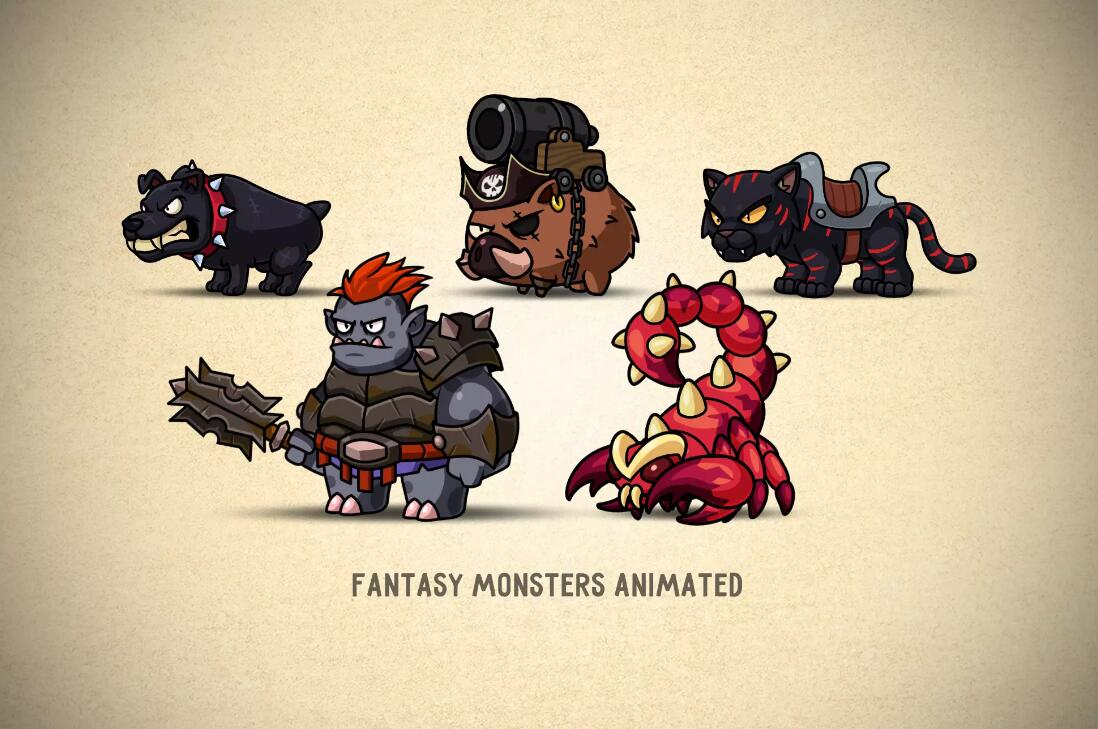 Fantasy Monsters Animated (Megapack) v2.8平面角色美术