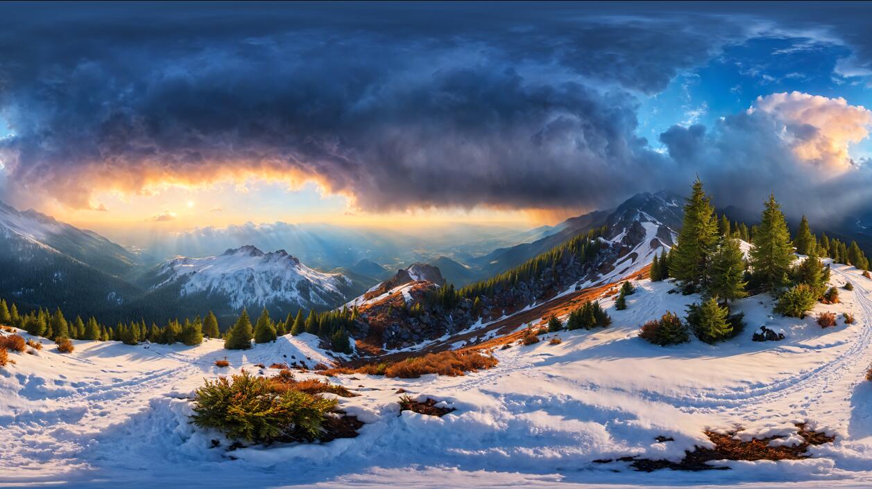 HDRI Winter Mixed – 8k 5.1全景图