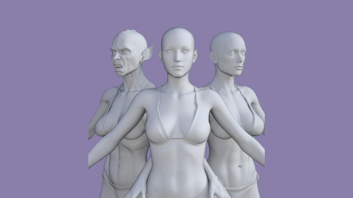 Daz3DPoser_人物白模039