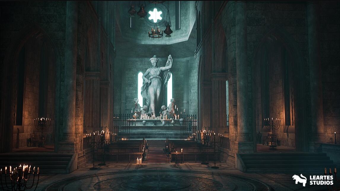 Old Cathedral Environment (Interior + Exterior , Ancient , Fantasy ) 5.1教堂